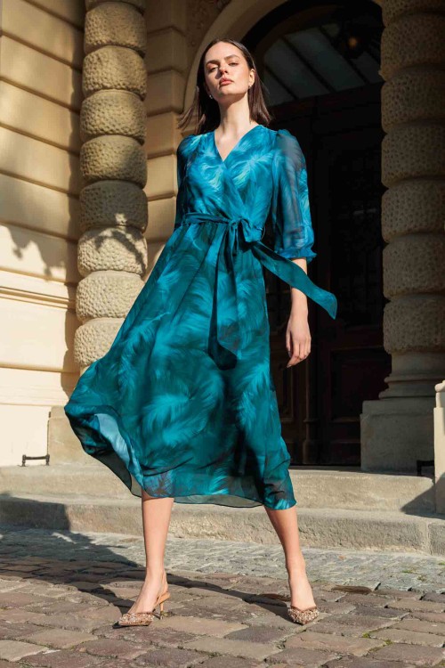 Wizytowa ciemnoszmaragdowa sukienka z szyfonu 2.jpg