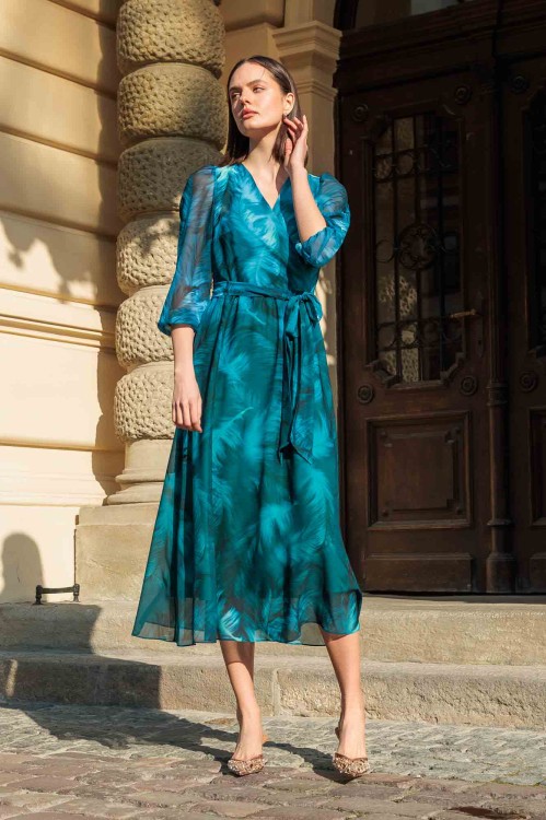 Wizytowa ciemnoszmaragdowa sukienka z szyfonu 3.jpg